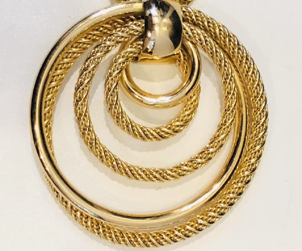 Grossé 1970's Statement Sautoir Necklace Earrings & Brooch Set ...