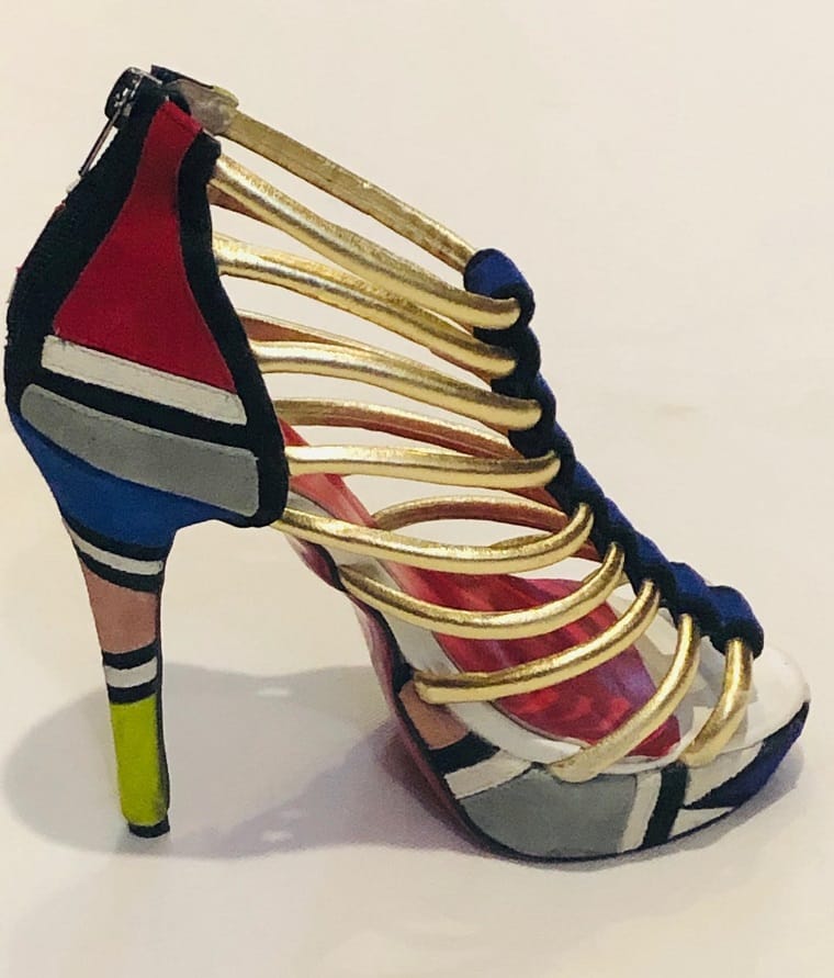CHRISTIAN LOUBOUTIN Heels Ulona 140 Sandals Multi Suede Leather - Chelsea Vintage Couture
