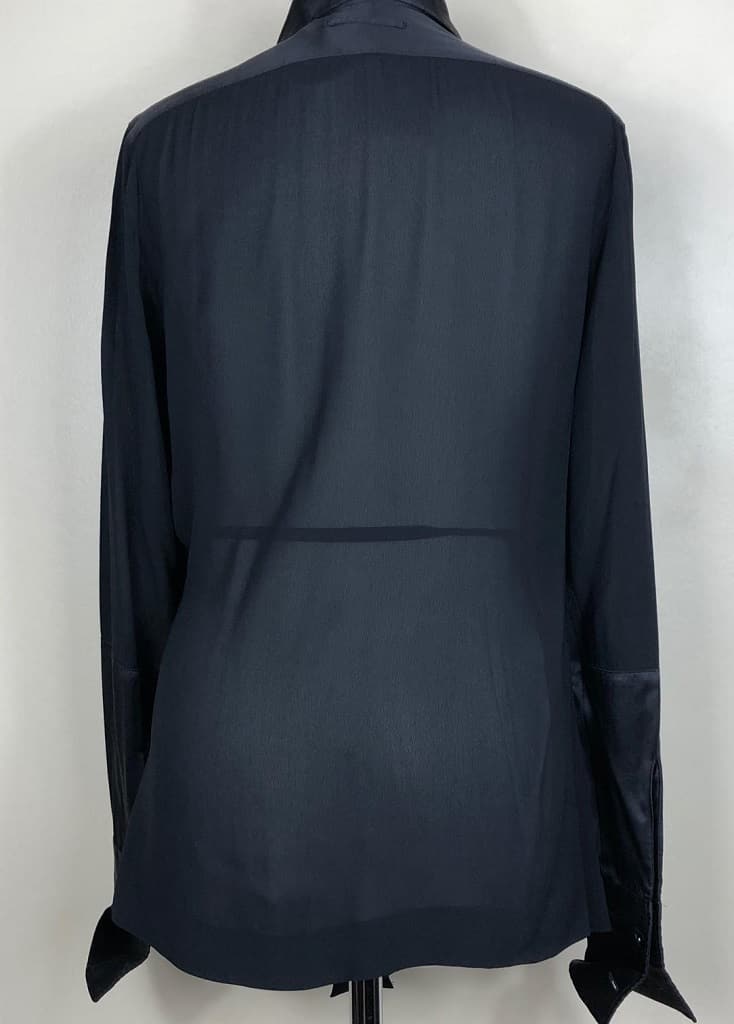 JEAN-PAUL GAULTIER Vintage Couture Smoking Shirt Black Silk Pleated ...