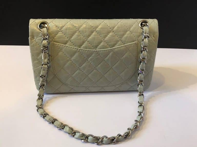 CHANEL Grey Quilted Lambskin Leather Medium Double Flap Bag - Silver ...