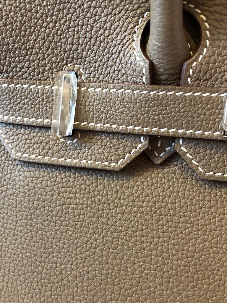 Hermes Birkin 25 Etoupe Togo Palladium Hardware Handbag 2018 in Box