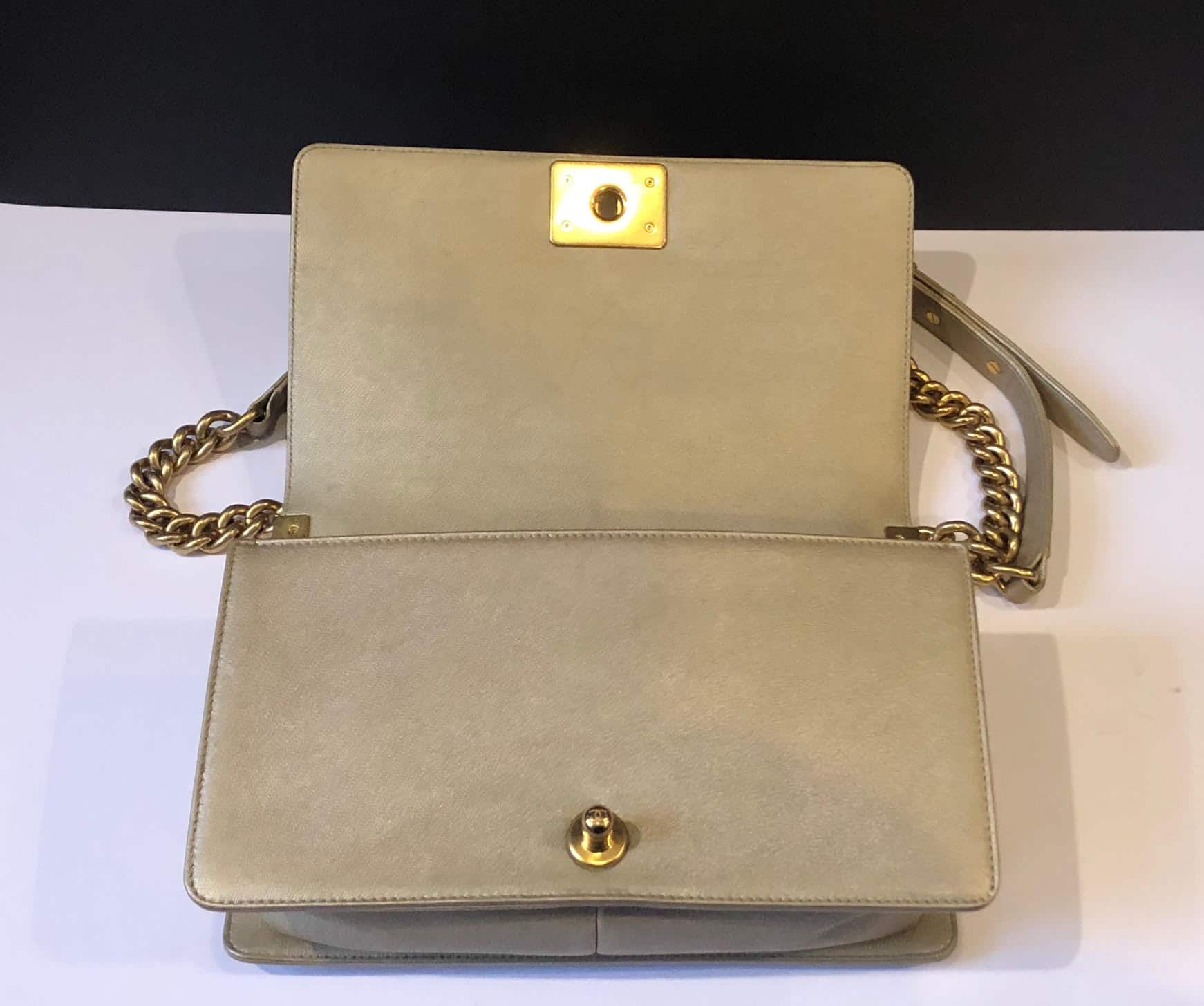 CHANEL Limited Edition Gold CC Cut-Out Boy Bag 2014-2015 - Chelsea Vintage  Couture