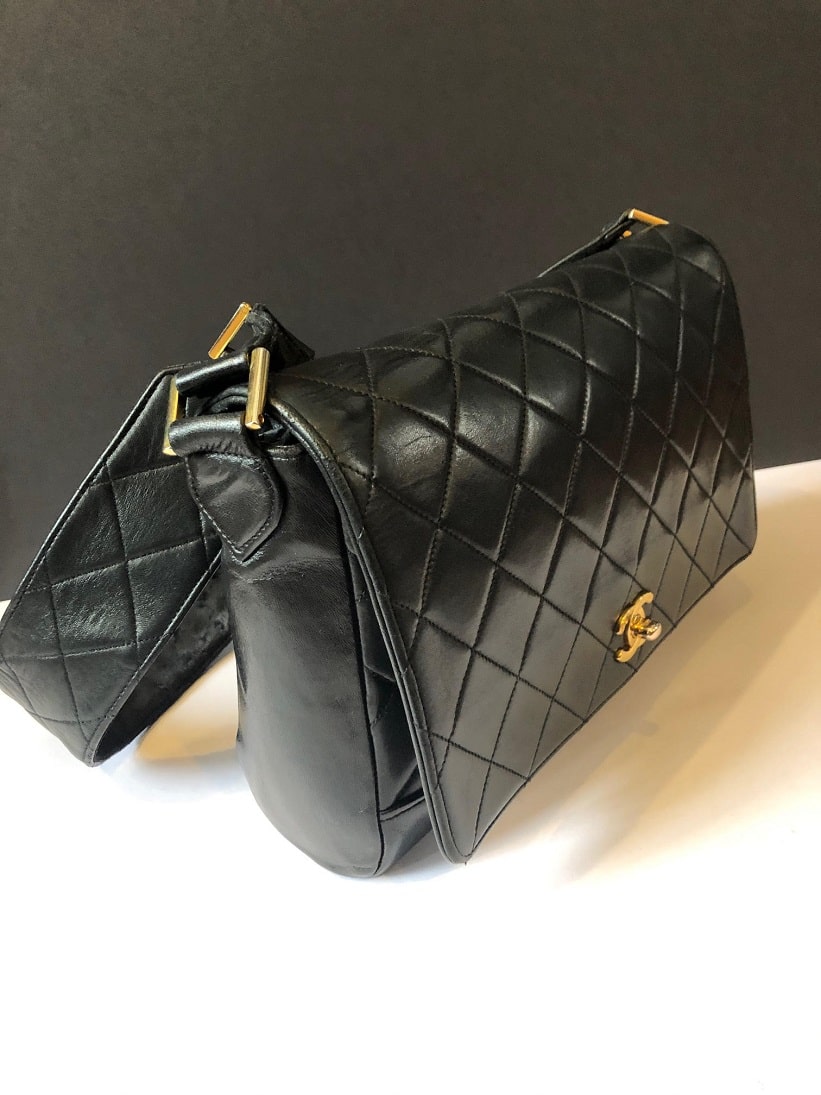 90s CHANEL Black Quilted Lambskin Medium Camera Bag  Chanel tassel bag Vintage  chanel bag Vintage chanel handbags