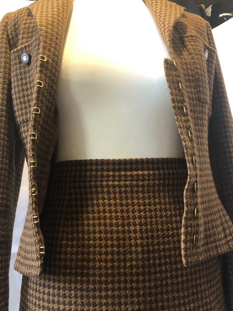 Chanel Tweed Blazer and Skirt Coordinate Set Size XL at 1stDibs