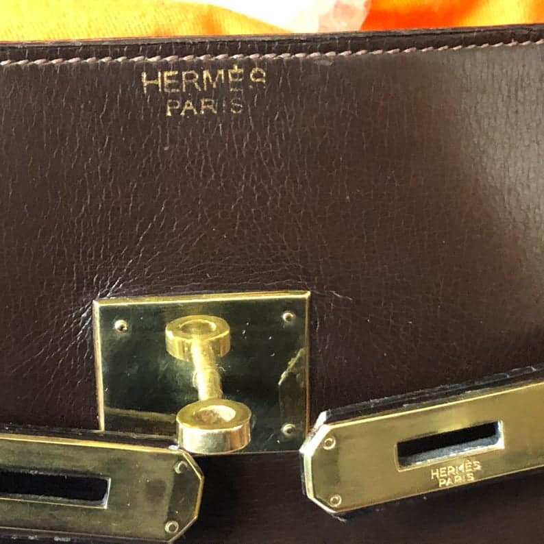 HERMÈS Kelly Monaco Collector Chocolate Brown Box Handbag 1960 - Chelsea  Vintage Couture