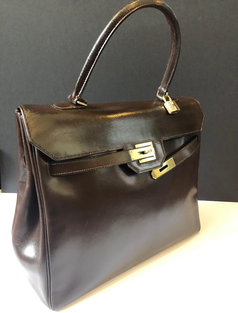 Hermes Chocolate Brown Box Leather Kelly Bag at 1stDibs