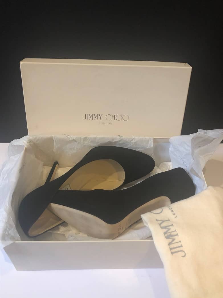 JIMMY CHOO Romy 85 High Heels Black Suede Pumps Shoes - Chelsea Vintage  Couture