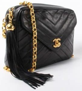 CHANEL Camera Bags Clutch Case Vintage Classic Tassels Log Container -  Chelsea Vintage Couture