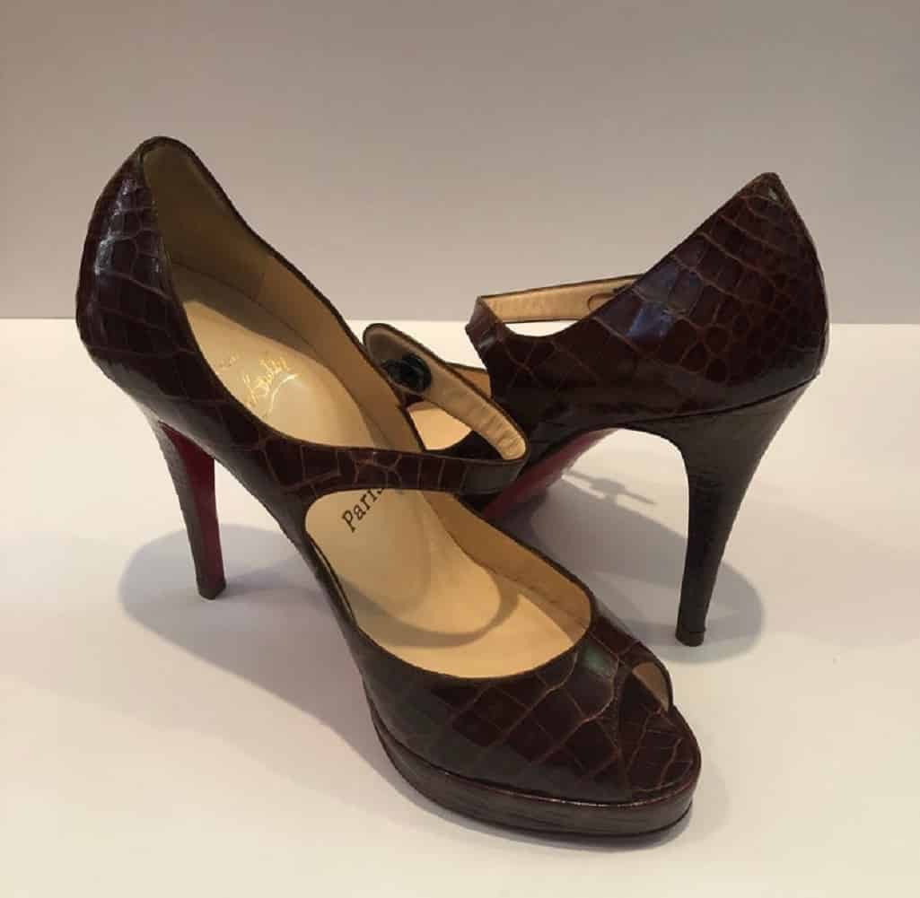 Louis Vuitton, Shoes, Louis Vuitton Womens Black Leather Sling Back Platform  Heels 375 Read