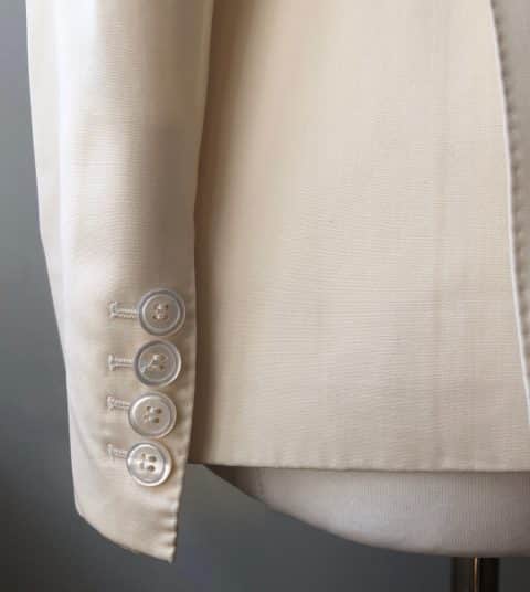 YVES SAINT-LAURENT Suit Jacket Trousers Cream Peak Lapel Vintage Circa ...