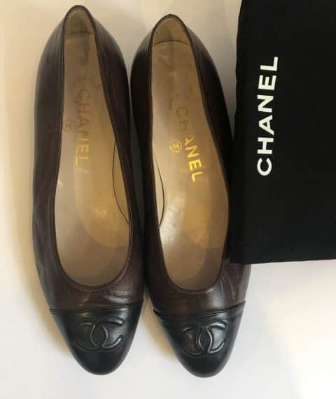 CHANEL Flat Ballet Shoes Ballerinas Bicolour Brown Black - Chelsea ...