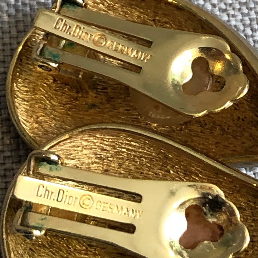 vintage christian dior clip on earrings