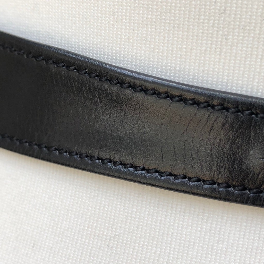 HERMÈS Belt Vintage Calfskin Leather Black Small Rare W/Box - Chelsea  Vintage Couture