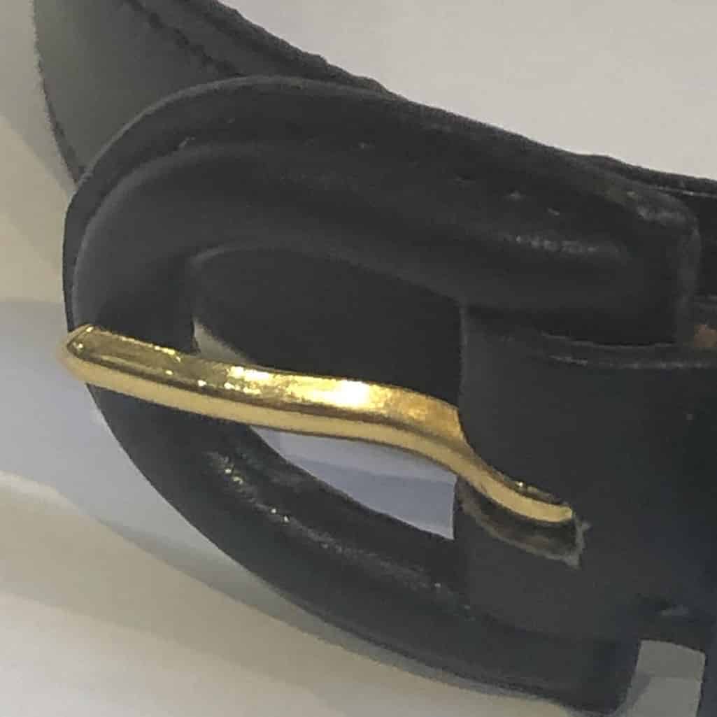 HERMÈS Belt Vintage Calfskin Navy Blue Leather Small Rare W  display picture 2