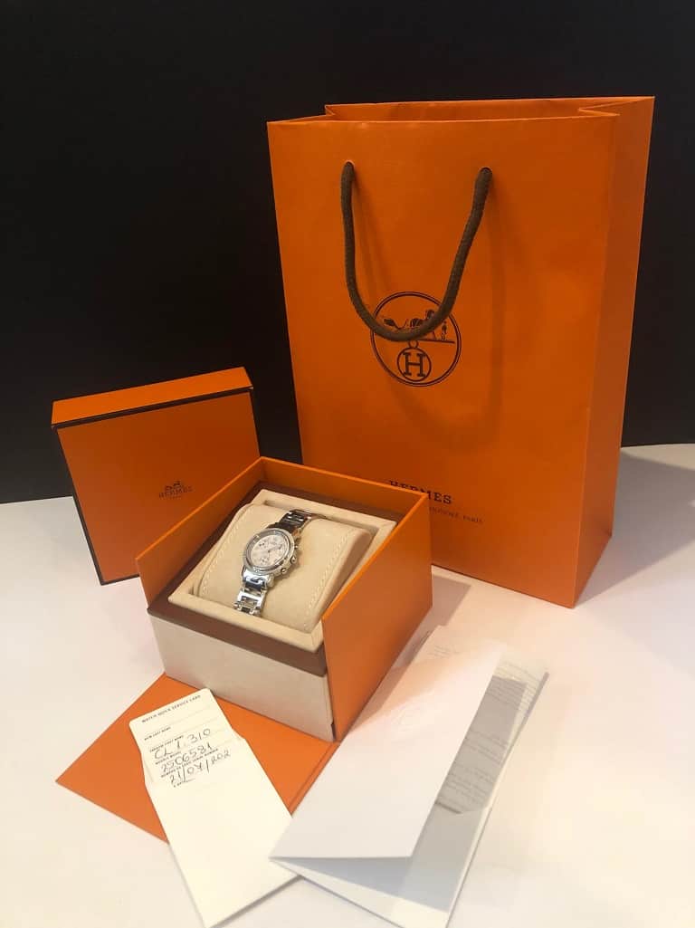 HERMÈS Pink Mother of Pearl Clipper Chronograph CL1.310  display picture 1