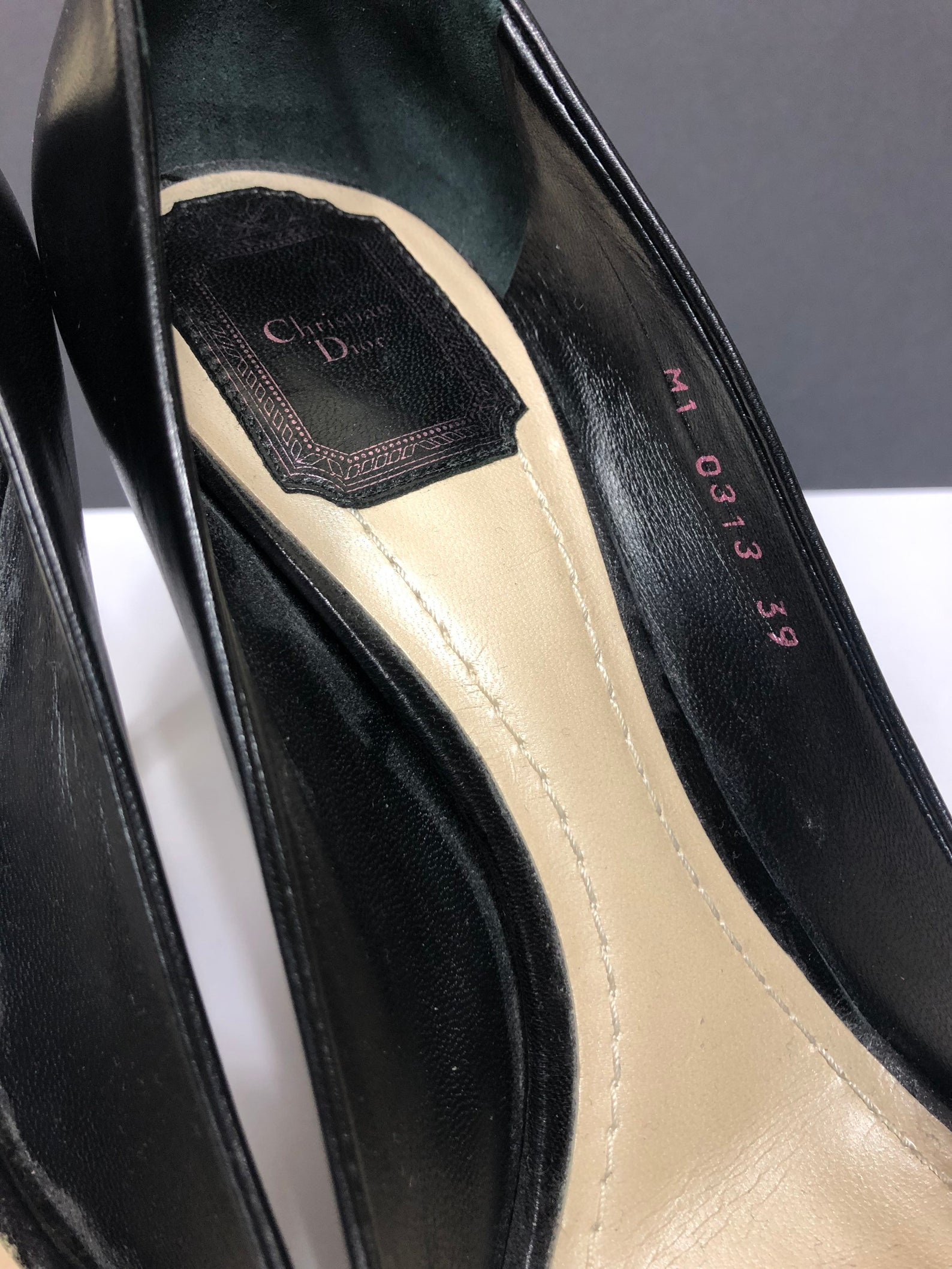 DIOR Pump Heeled Stiletto Black Buckle 39 - Chelsea Vintage Couture