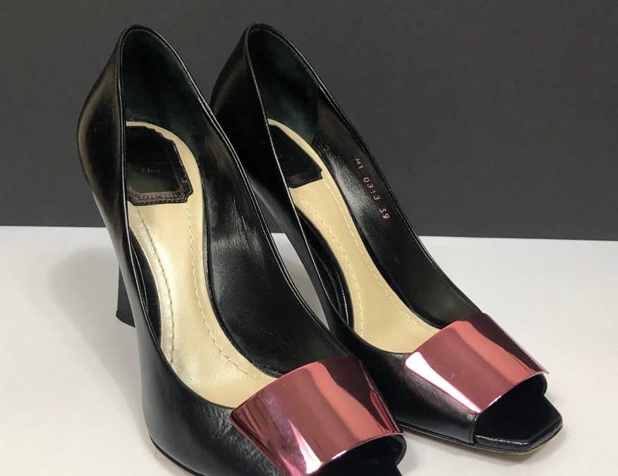DIOR Pump Heeled Stiletto Black Buckle 39
