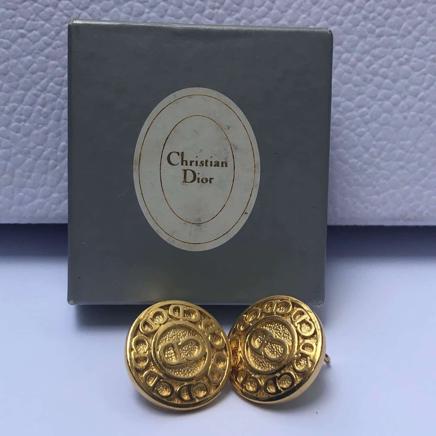 CHRISTIAN DIOR Metal CD Clip On Earrings Gold 1248678  FASHIONPHILE
