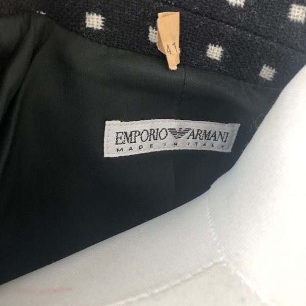 EMPORIO ARMANI Vintage Blazer Black White Runway Collection Jacket 1980s