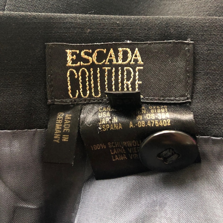 ESCADA COUTURE Vintage Draped Wrap Black Skirt 1980s - Chelsea Vintage ...