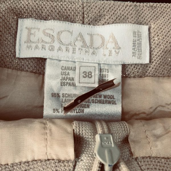 ESCADA Vintage Safari Style Suit Jacket Mini Skirt Incorporated Short ...