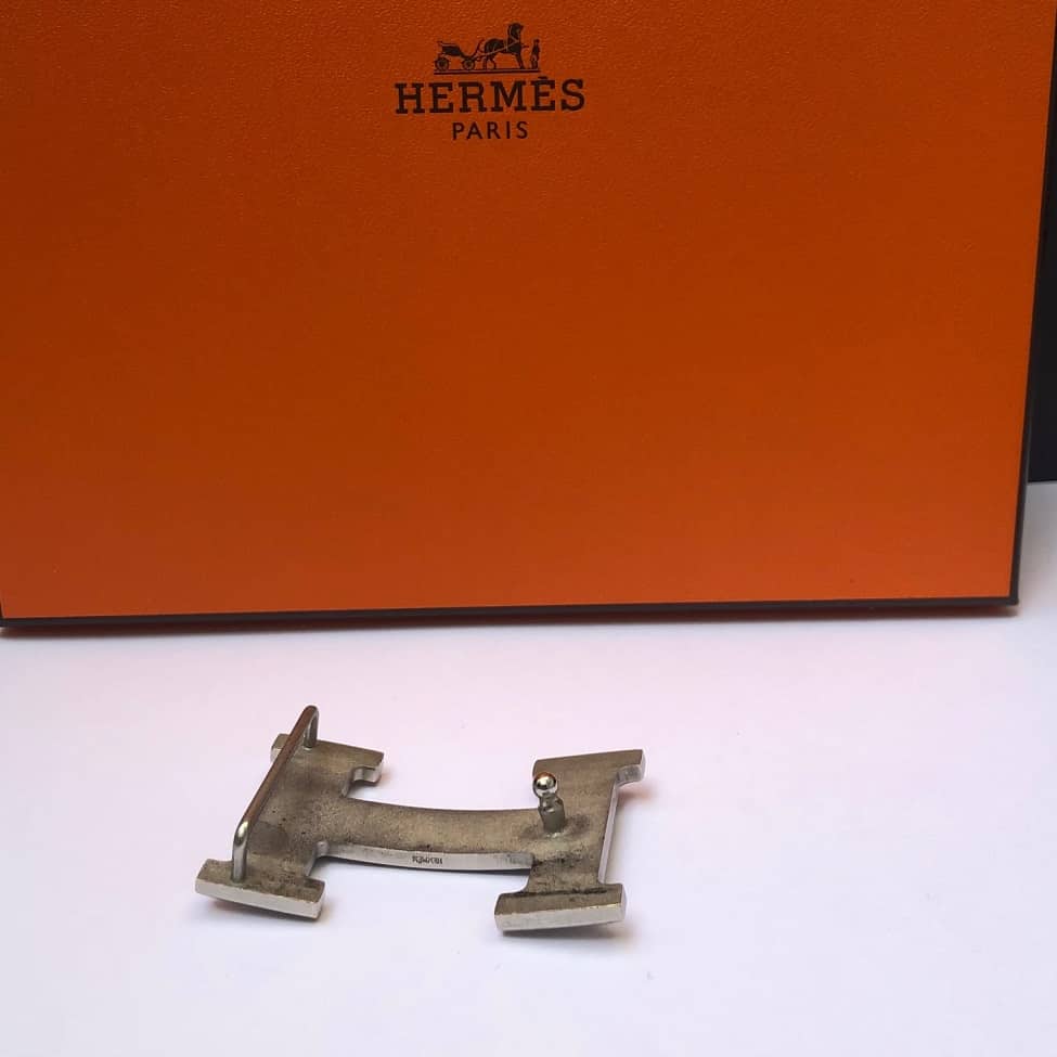 Hermes 32mm Black/Chocolate Constance H Belt 85cm Palladium Buckle
