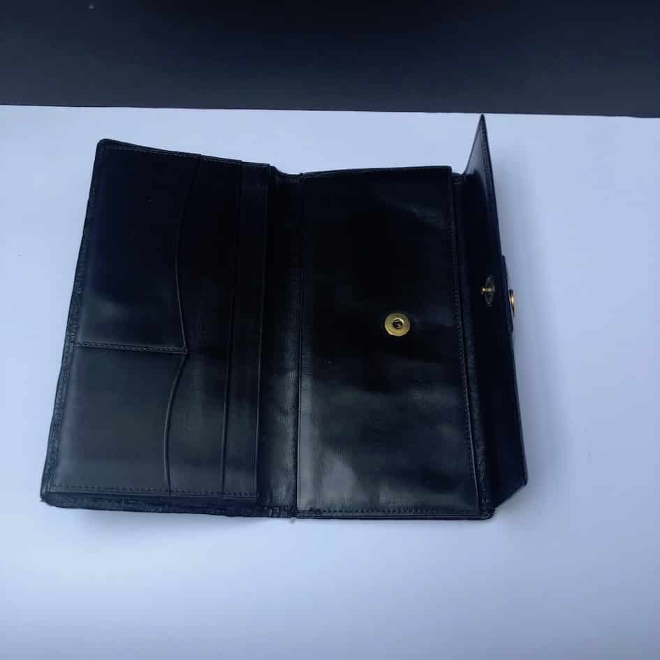Vintage Wallet Louis Feraud Paris Mens Black Leather Wallet