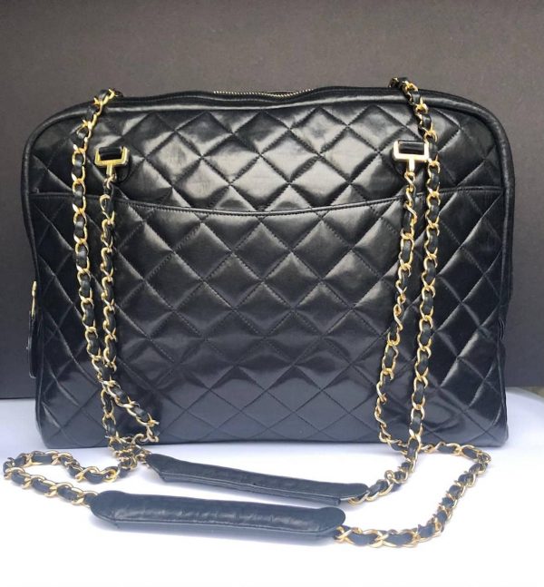 CHANEL 1989 Bag Midnight Blue Quilted Lambskin Leather Double Chain ...
