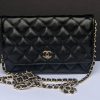 CHANEL Calfskin Quilted Perfect Fit Wallet On Chain WOC Black, FASHIONPHILE