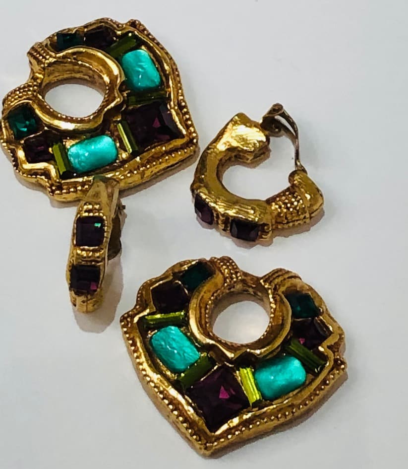 Louis Feraud Paris Clip Earrings, Gold Tone Leaf Figural
