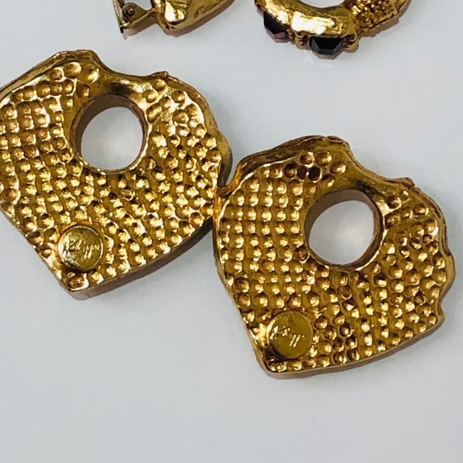 Vintage Louis Feraud Bijoux Earrings NEW OLD STOCK CLIP ON Gold Tone