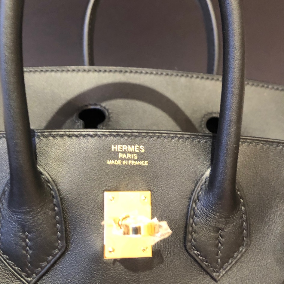 Hermes Birkin bag 25 Graphite Jonathan leather Gold hardware