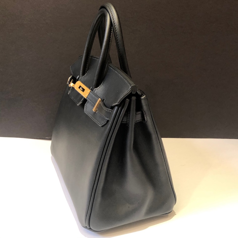Hermes Birkin bag 25 Black Box calf leather Gold hardware