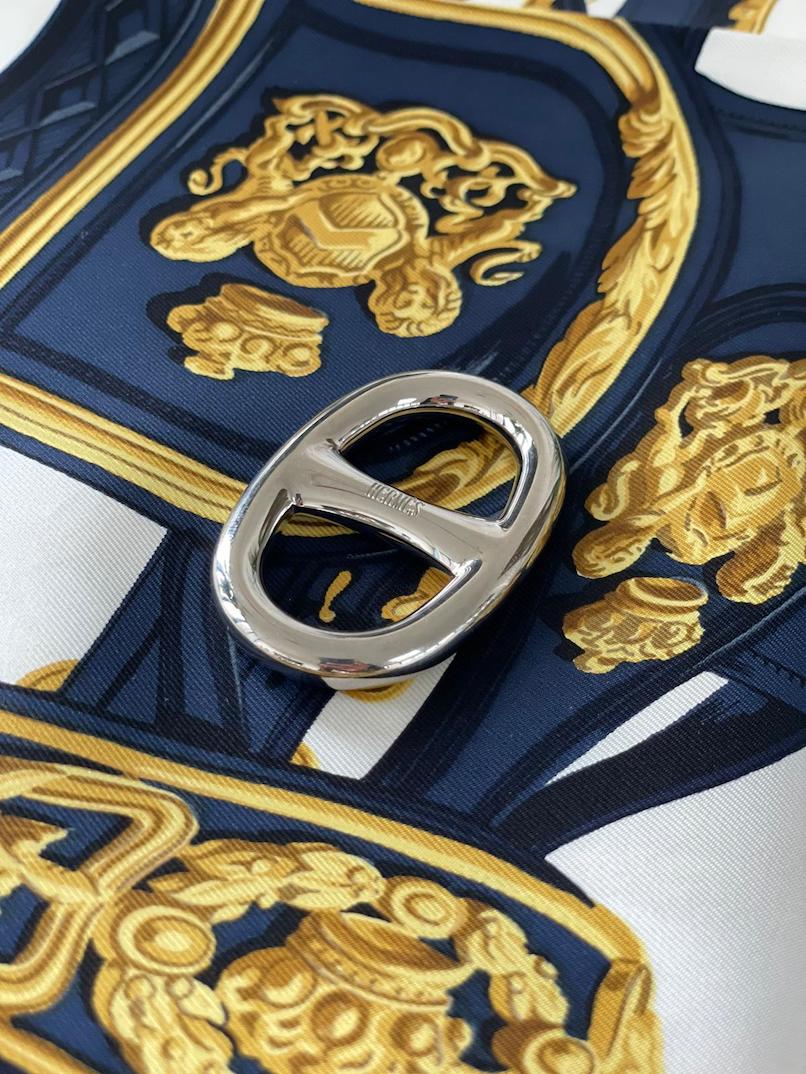 Hermes Scarf Ring Chaine D'Ancre Gold Tone – Carre de Paris