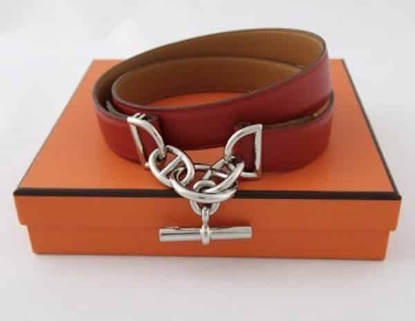 HERMÈS Chaine D’Ancre Belt Anchor Chain & Red Leather - Chelsea Vintage ...