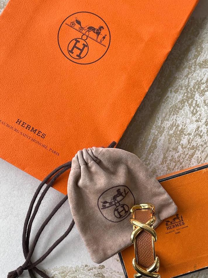 HERMÈS Criss Cross X Cuff Bracelet Vintage Gold Bronze - Chelsea ...