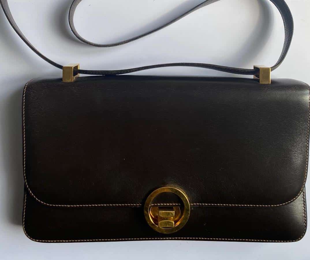 HERMÈS Vintage Sac Ring Shoulder Bag Box Calf - Chelsea Vintage Couture
