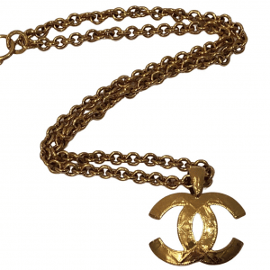 Chanel pendant cc logo necklace
