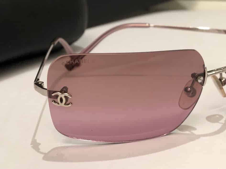 pink chanel vintage sunglasses
