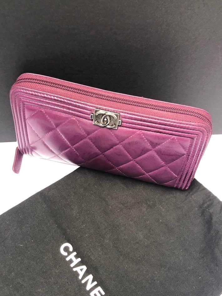 Chanel Pink Quilted Lambskin Leather Boy Zippy Compact Wallet