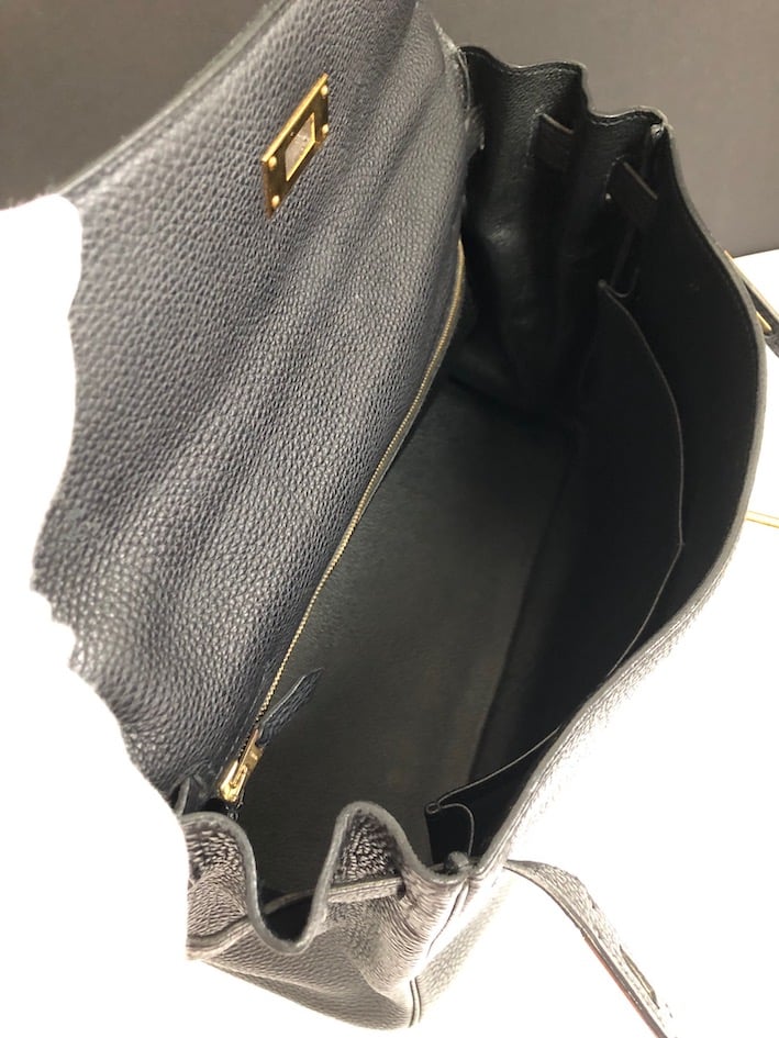 Hermes Black Ghillies Limited Edition 32cm Kelly Togo Swift Shoulder B -  Chicjoy
