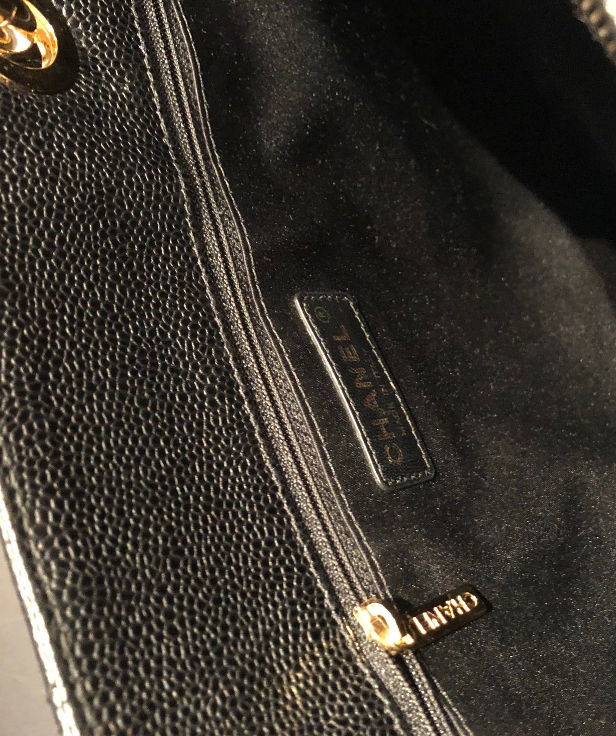 chanel black satchel large