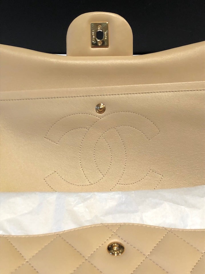 Chanel Nude Beige Quilted Lambskin Large Flap Bag Leather ref
