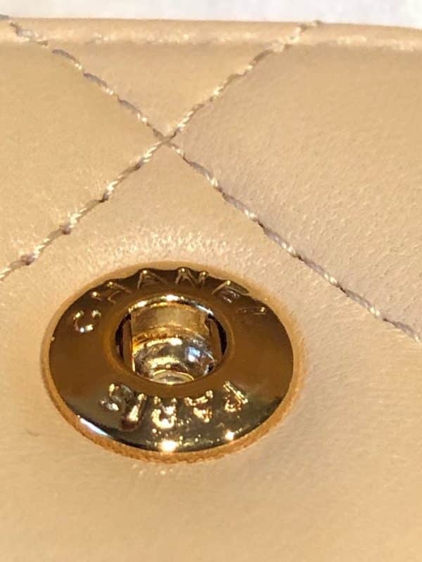 CHANEL Maxi Classic Handbag Leather & Gold Tone Metal Beige Jumbo 2012 ...