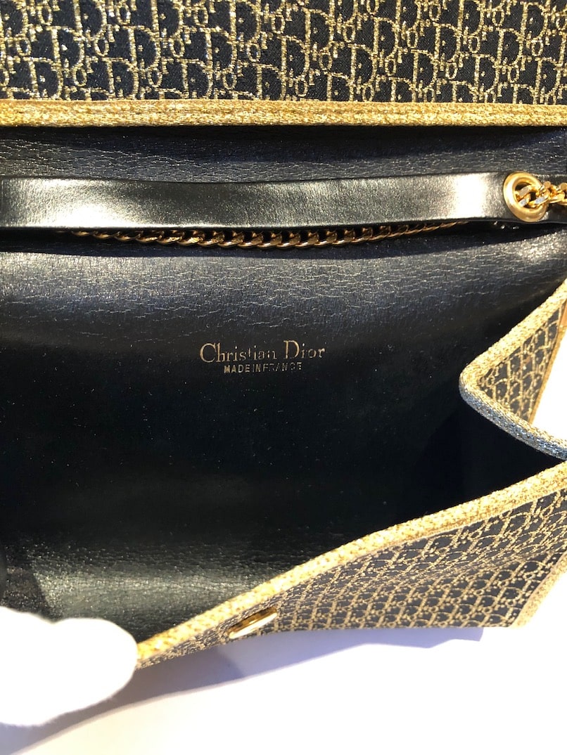 RARE Vintage Christian Dior Chain Shoulder Bag Clutch Logo