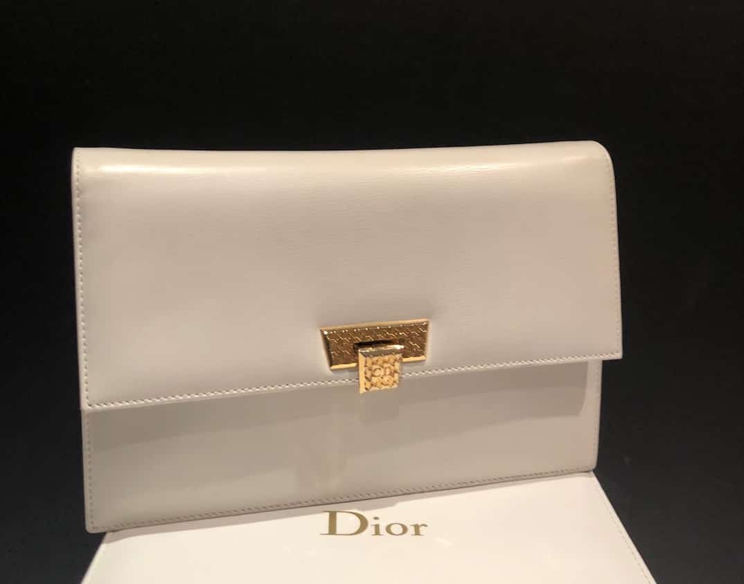 Vintage Christian Dior Leather Monogram Envelope Clutch – Recess