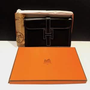 Sold at Auction: Hermes Rio: Blue Clutch With Change Purse