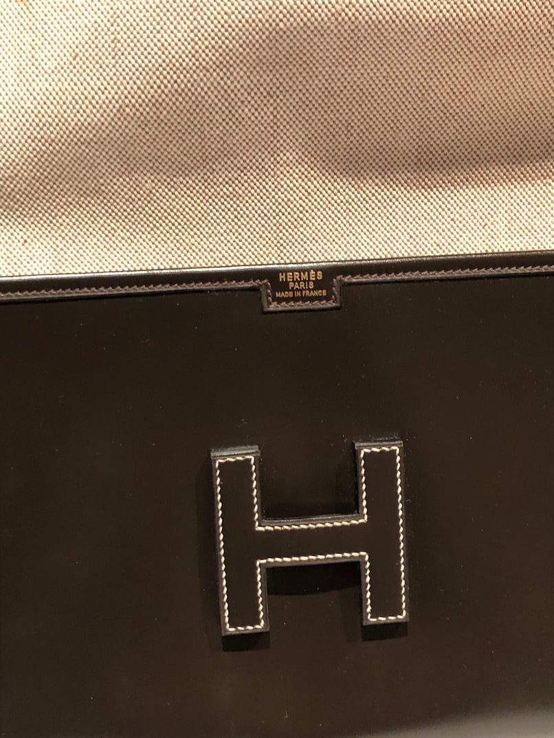 HERMÈS 1978 Jige 29 CM Box Leather Clutch W/Box - Chelsea Vintage Couture