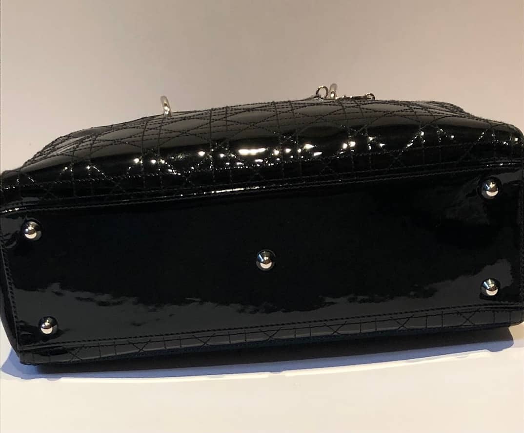 Lady Dior Ultra Black Clutch With Chain