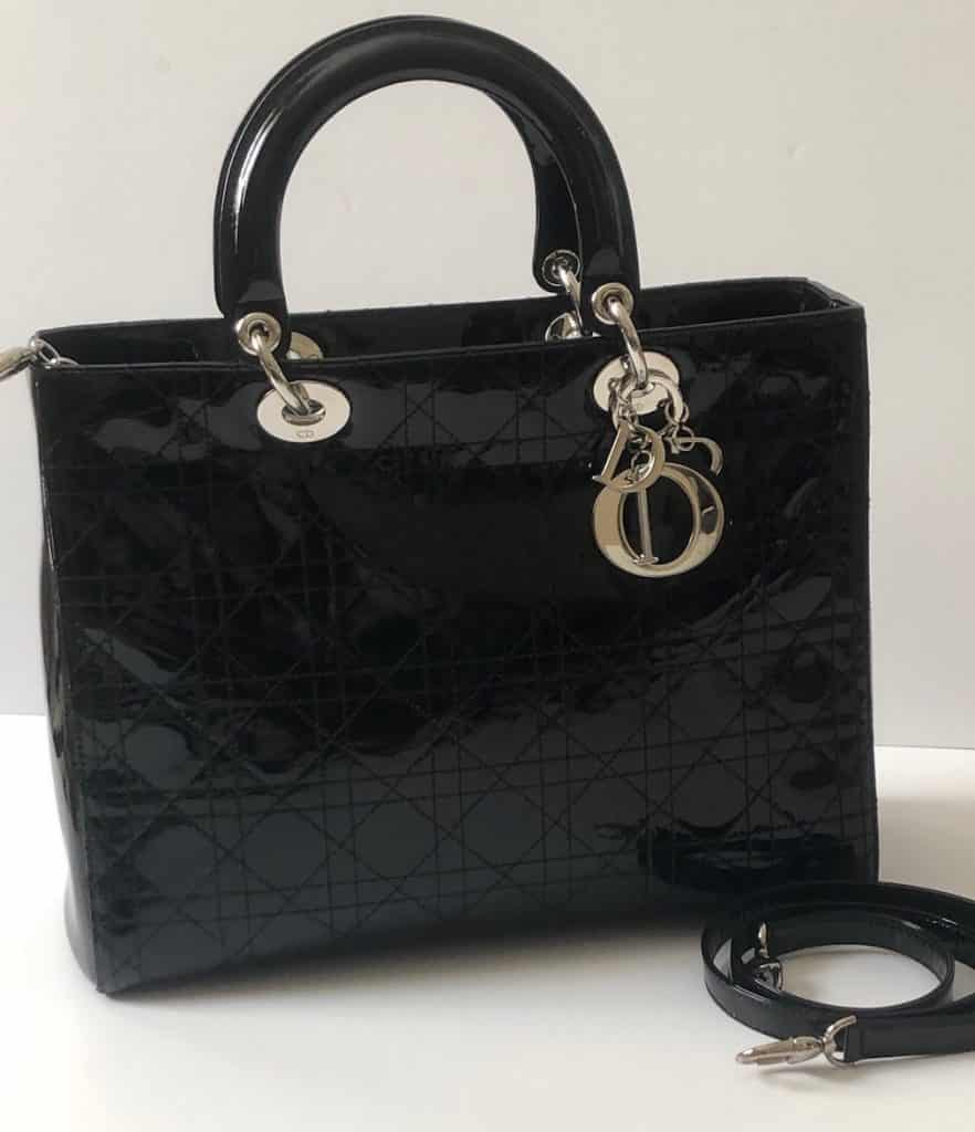 Dior Black Quilted Cannage Leather Lady Dior Chain Clutch Dior